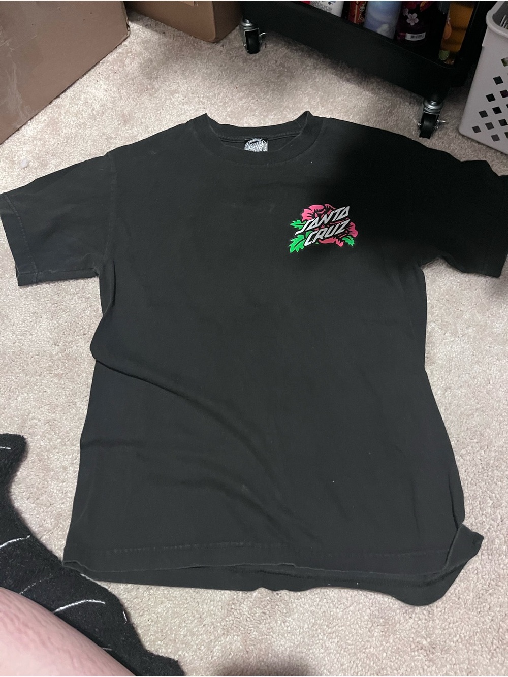 Santa Cruz Skateboards Black Graphic Tee - Palm Logo